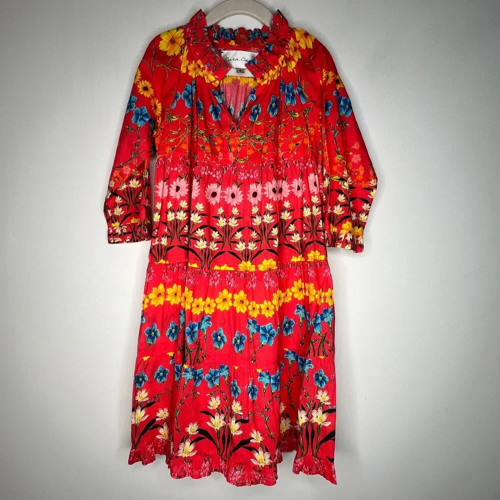 Cara Cara Floral Long Sleeve Dress Size Girls 8